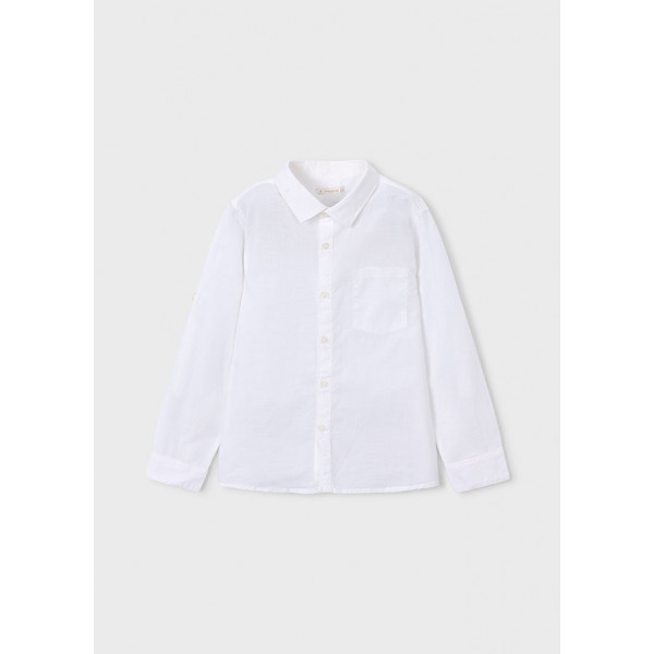 Mayoral Πουκαμισο μακρ/κο λινο γιακας λευκο 26-03119-038 3119