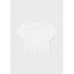 Mayoral Πουκαμισα συνδυασμενη γκιπουρ κρεμ 26-03197-034 3197