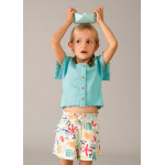 Mayoral Παντελονι κοντο σταμπωτο πρασινομπλ 26-03221-065 3221