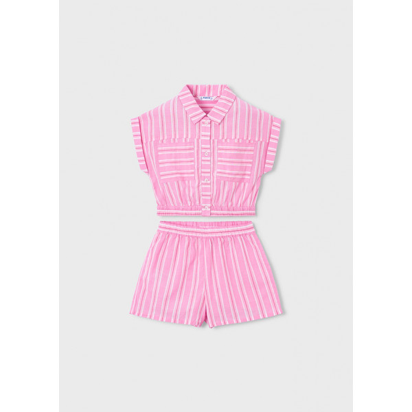 Mayoral Σετ σορτς ριγε ροζ ανοιχτ 26-03226-064 3226