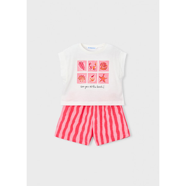 Mayoral Σετ σορτς φουτερ ροδακινι 26-03234-080 3234