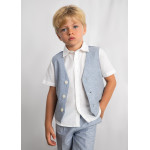 Mayoral Γιλεκο λινο suiting μπλε ριγε 26-03379-025 3379