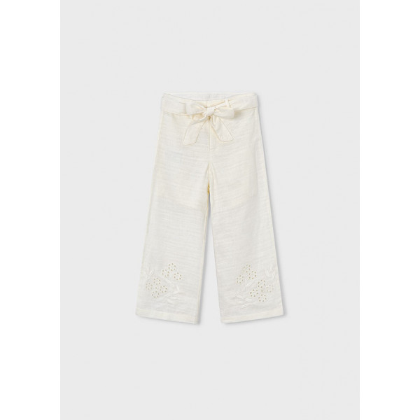 Mayoral Παντελονι μακρυ λινο κεντητο μπεζ 26-03585-015 3585
