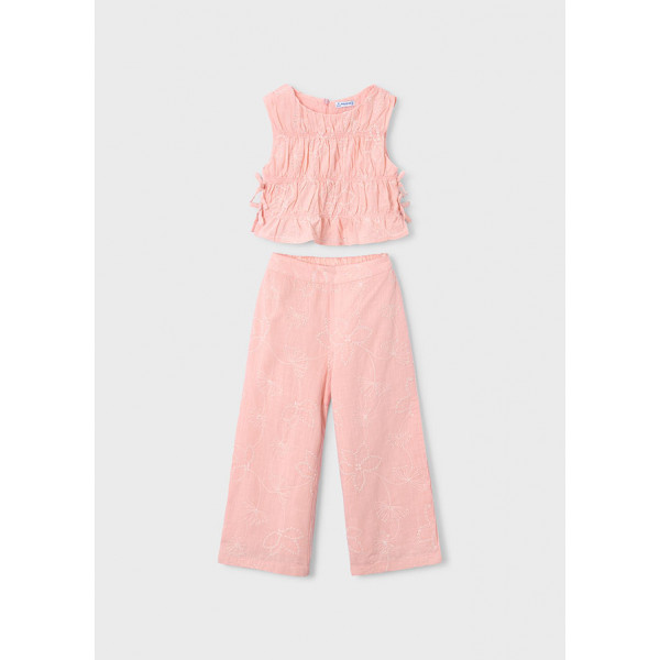 Mayoral Σετ πανετλονι μακρυ κεντητο ροζ απαλο 26-03592-077 3592