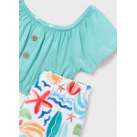 Mayoral Σετ παντελονι μακρυ σταμπωτο πρασινομπλ 26-03597-070 3597