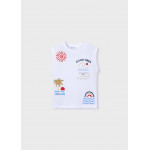 Mayoral Σετ μακο κοντομανικο τιραντες λευκο-μπλε 26-03603-030 3603