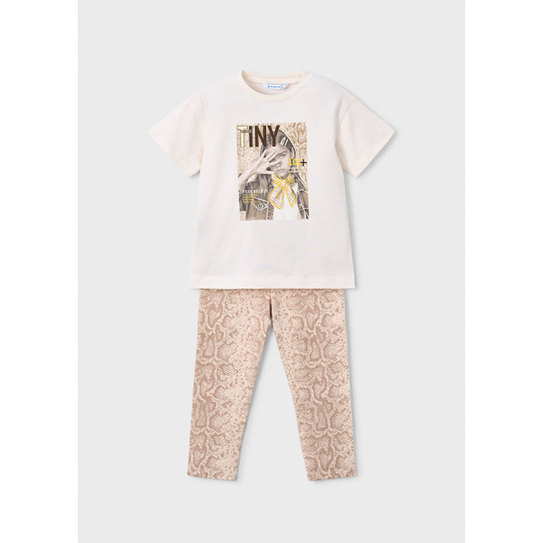 Mayoral Σετ κολαν σταμπωτο μπεζ 26-03727-036 3727