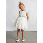 Mayoral Φορεμα τουλι κεντητο εκρου 26-03919-042 3919