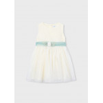 Mayoral Φορεμα τουλι κεντητο εκρου 26-03919-042 3919
