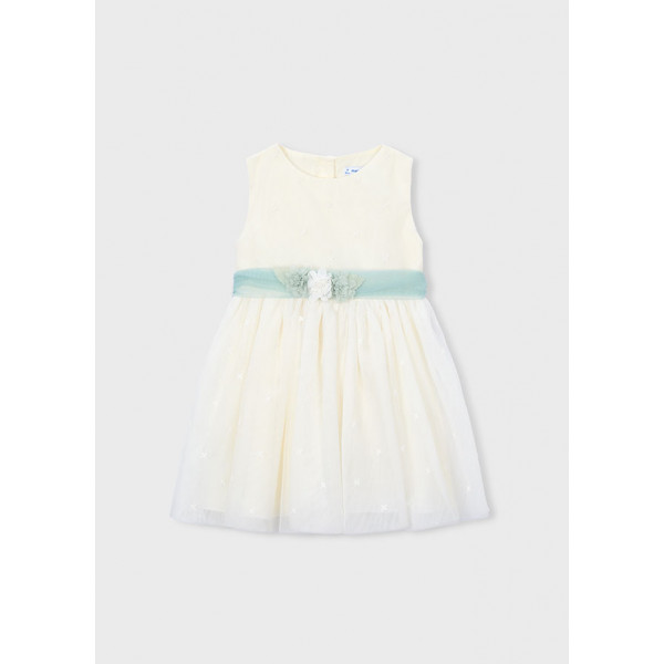 Mayoral Φορεμα τουλι κεντητο εκρου 26-03919-042 3919