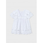 Mayoral Φορεμα βαμβακι κεντητο λευκο 26-03923-081 3923