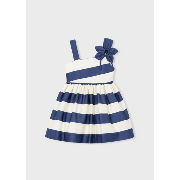 Mayoral Φορεμα ασυμμετρο λουλουδι μπλε ριγε 26-03924-991 3924