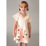 Mayoral Φορεμα λινο λουλουδια μπεζ ανοιχ 26-03931-028 3931