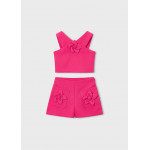 Mayoral Σετ βερμουδα κρεπ λουλουδια κοκκινο 26-03948-094 3948