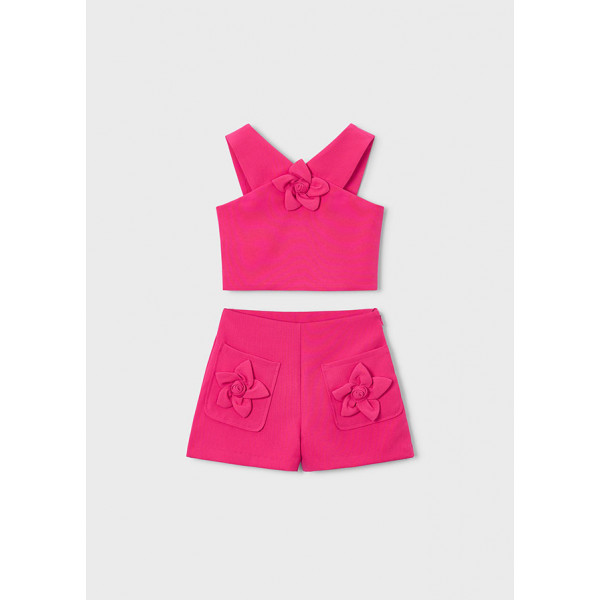 Mayoral Σετ βερμουδα κρεπ λουλουδια κοκκινο 26-03948-094 3948