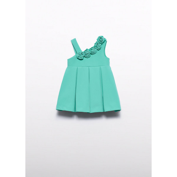 Abel and Lula Φορεμα κρεπ ασυμμετρο γαλαζιο 26-05018-015 5018