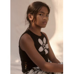 Abel and Lula Τοπ μακο καναλε λουλουδι κροσ μαυρο 26-05174-001 5174