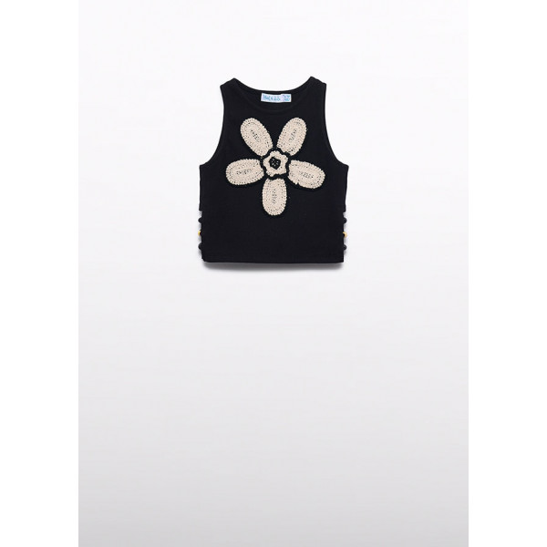 Abel and Lula Τοπ μακο καναλε λουλουδι κροσ μαυρο 26-05174-001 5174