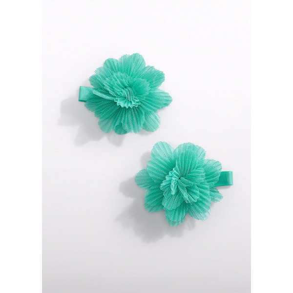 Abel and Lula Σετ τσιμπιδακια λουλουδι τουλ πετρολ 26-05467-066 5467