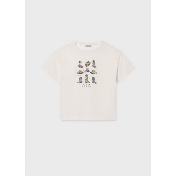 Mayoral Μπλουζα κοντομανικη σχεδιο μπεζ 26-06005-089 6005