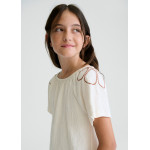 Mayoral Μπλουζα κοντομανικη γκοφρε μπεζ 26-06006-089 6006