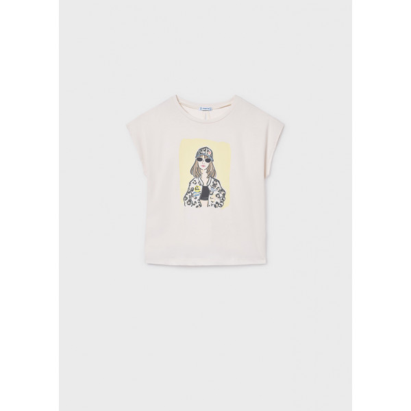 Mayoral Μπλουζα κοντομανικη σχεδιο μπεζ 26-06010-011 6010