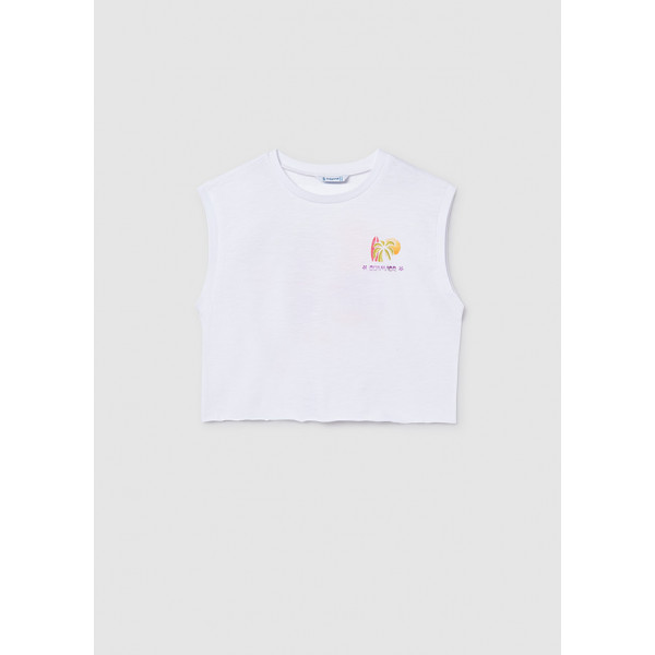 Mayoral Μπλουζα τιραντες σχεδιο λευκο 26-06014-094 6014