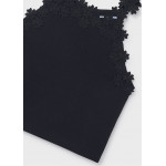 Mayoral Μπλουζα τιραντες δαντελ γκιπο μαυρο 26-06015-021 6015