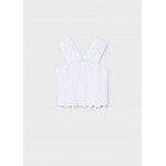 Mayoral Μπλουζα τιραντες μακο τσαλακω λευκο 26-06018-024 6018