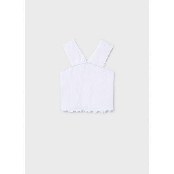 Mayoral Μπλουζα τιραντες μακο τσαλακω λευκο 26-06018-024 6018