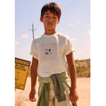 Mayoral Μπλουζα κοντομ αναγλυφη επιση κρεμ 26-06031-077 6031