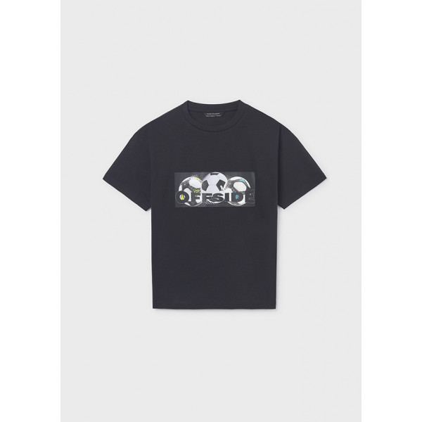 Mayoral Μπλουζα κοντομανικη σταμπα μαυρο 26-06033-018 6033