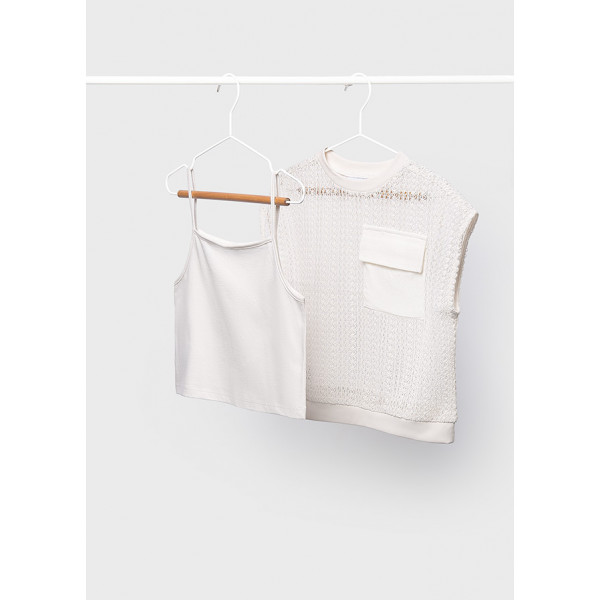 Mayoral Μπλούζα τοπ τσέπη μπεζ 26-06160-061