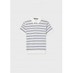 Mayoral Πολο κοντ/κο πλεκτο κρεμ-μπλε 26-06162-046 6162