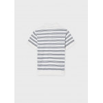 Mayoral Πολο κοντ/κο πλεκτο κρεμ-μπλε 26-06162-046 6162