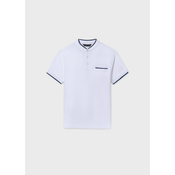 Mayoral Πολο κοντομ γιακας mao λευκο 26-06163-053 6163