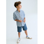 Mayoral Πουκαμισο μακ/κο γιακας mao γαλαζιο 26-06176-011 6176