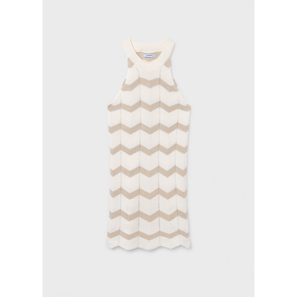 Mayoral Φορεμα πλεκτο ζιγκ ζαγκ εκρου-αμμο 26-06907-064 6907