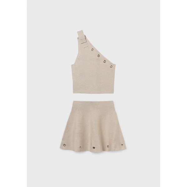 Mayoral Σετ φουστα πλεκτη τρουκς μπεζ σκορο 26-06918-014 6918
