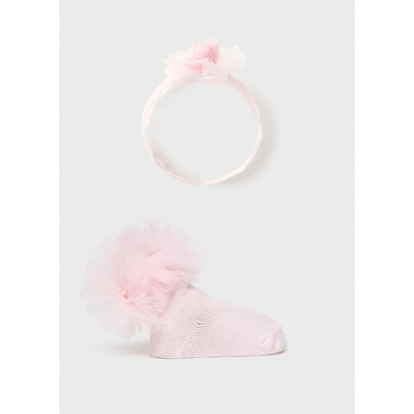 Mayoral Σετ κορδελα και καλτσες ροζ μπεμπε 26-09055-036 9055