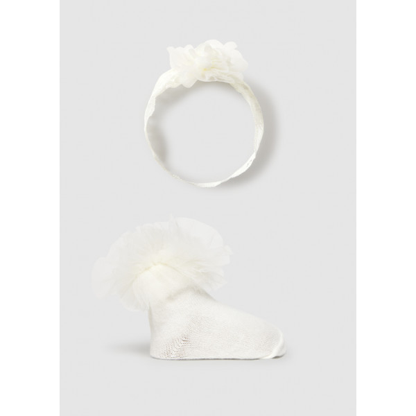 Mayoral Σετ κορδελα και καλτσες εκρου 26-09055-037 9055