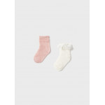 Mayoral Σετ 2 καλτσακια αμπιγιε ροζ απαλο 26-10140-038 10140