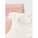 Mayoral Σετ 2 καλτσακια αμπιγιε ροζ απαλο 26-10140-038 10140