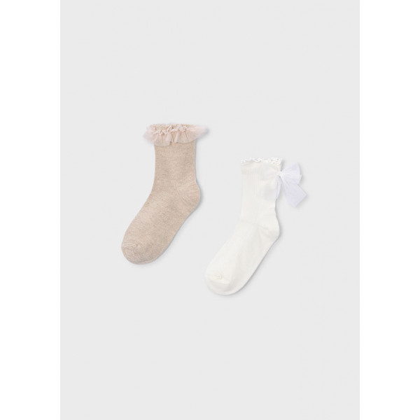 Mayoral Σετ 2 καλτσες μπεζ εντον 26-10184-071 10184