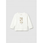 Mayoral T-Shirt μακρυμανικο basic κρεμ 16-00108-017 108
