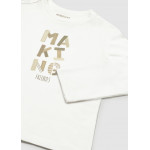 Mayoral T-Shirt μακρυμανικο basic κρεμ 16-00108-017 108