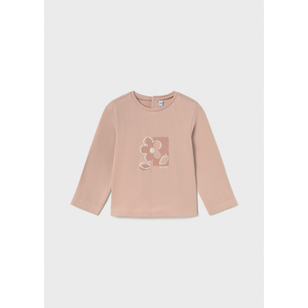 Mayoral T-Shirt μακρυμανικο basic απαλο ροζ 16-00116-044 116