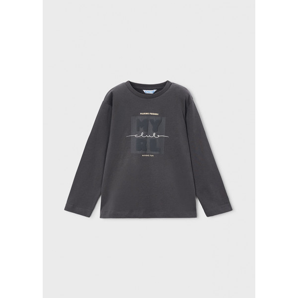 Mayoral T-Shirt μακρυμανικο basic μαυροπινακ 16-00173-090 173