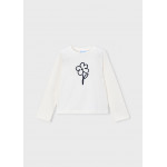 Mayoral T-Shirt μακρυμανικο basic εκρου-μπλε 16-00178-052 178