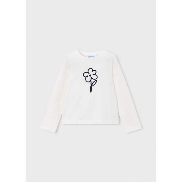 Mayoral T-Shirt μακρυμανικο basic εκρου-μπλε 16-00178-052 178